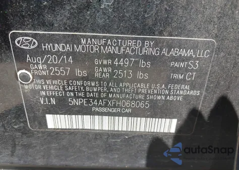 2015 Hyundai Sonata Limited z USA, uszkodzony, nr VIN 5NPE34AFXFH068065